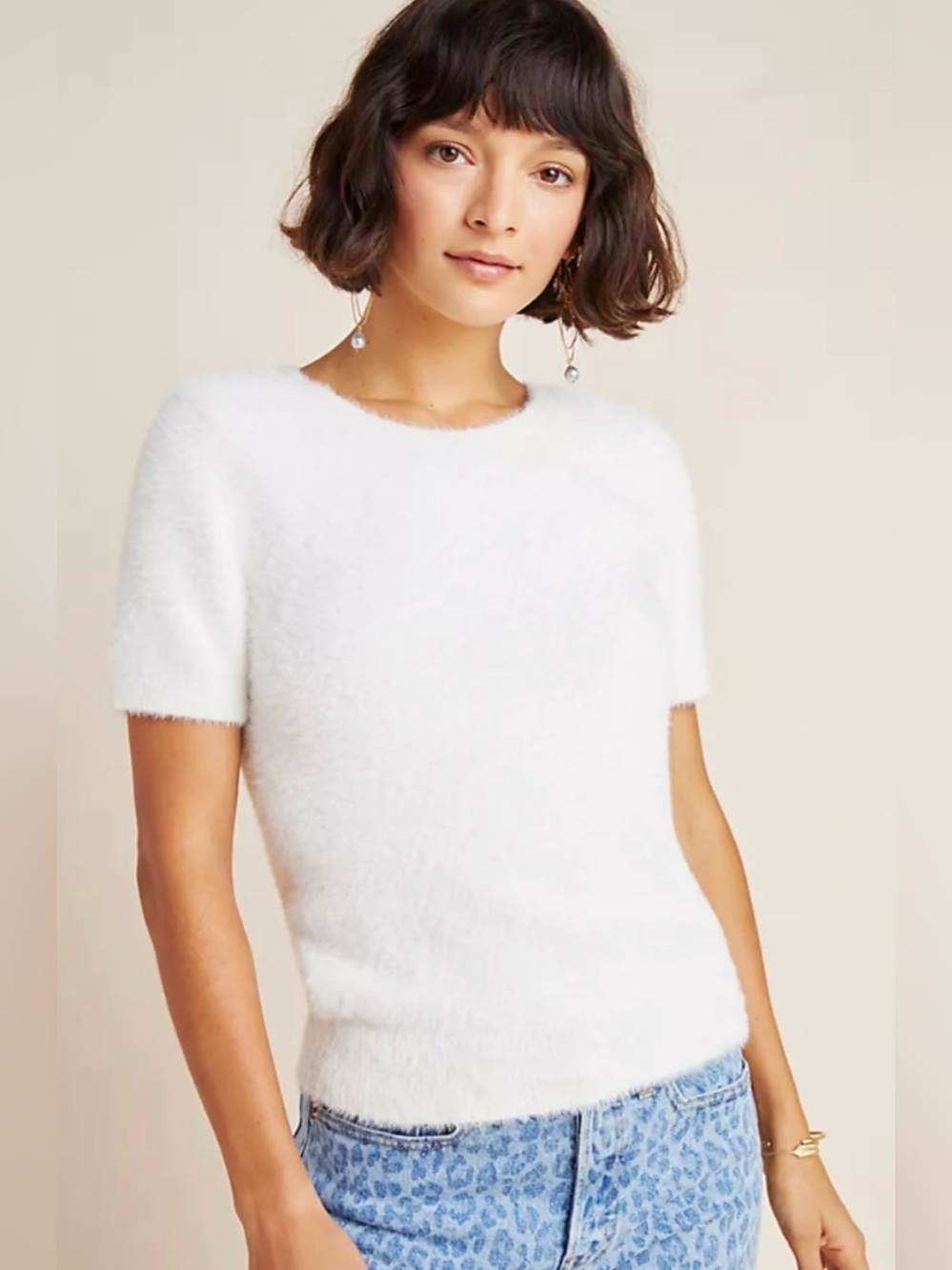 Anthropologie Suri Eyelash‎ Sweater Tee